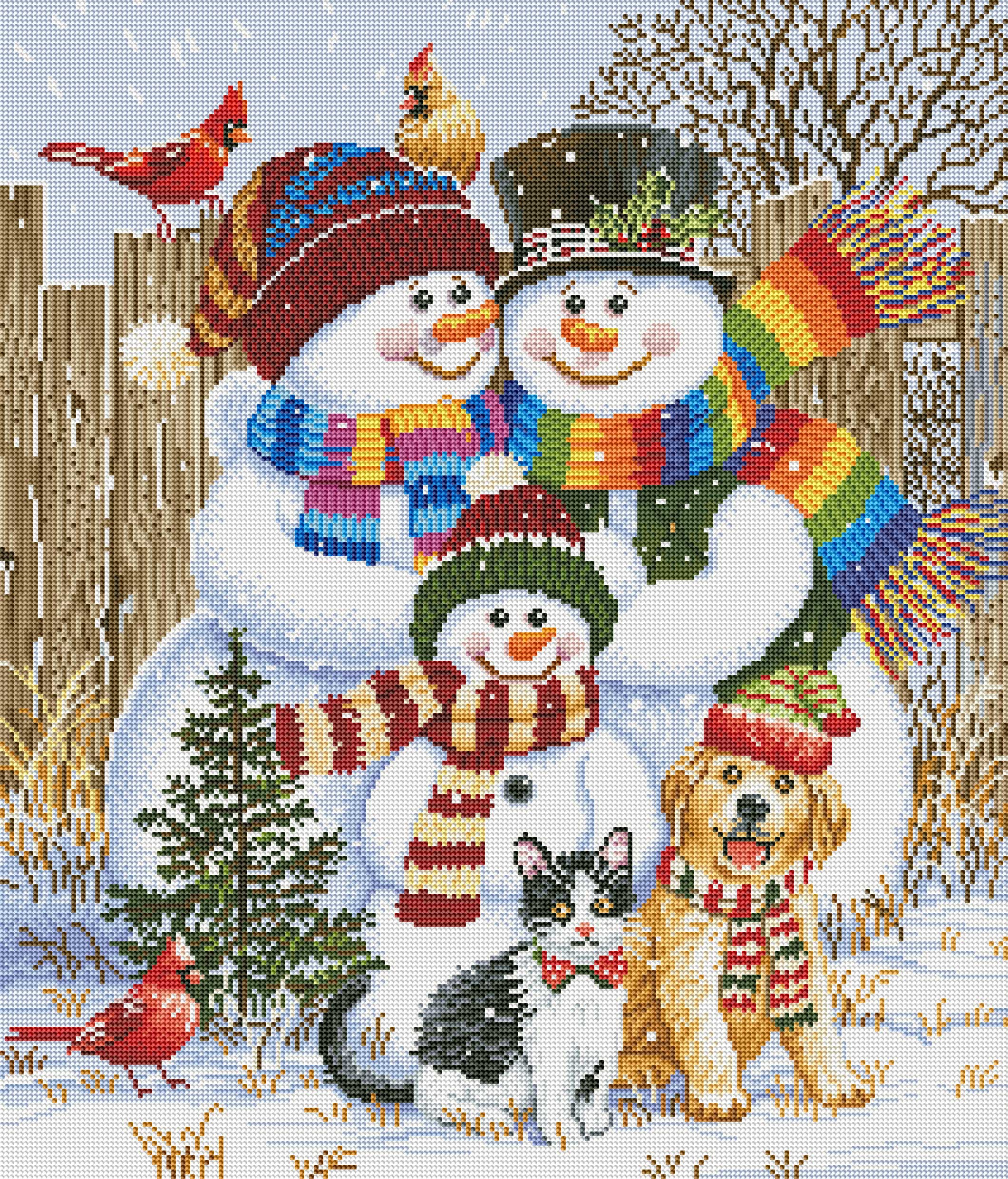 Backyard Snow Family