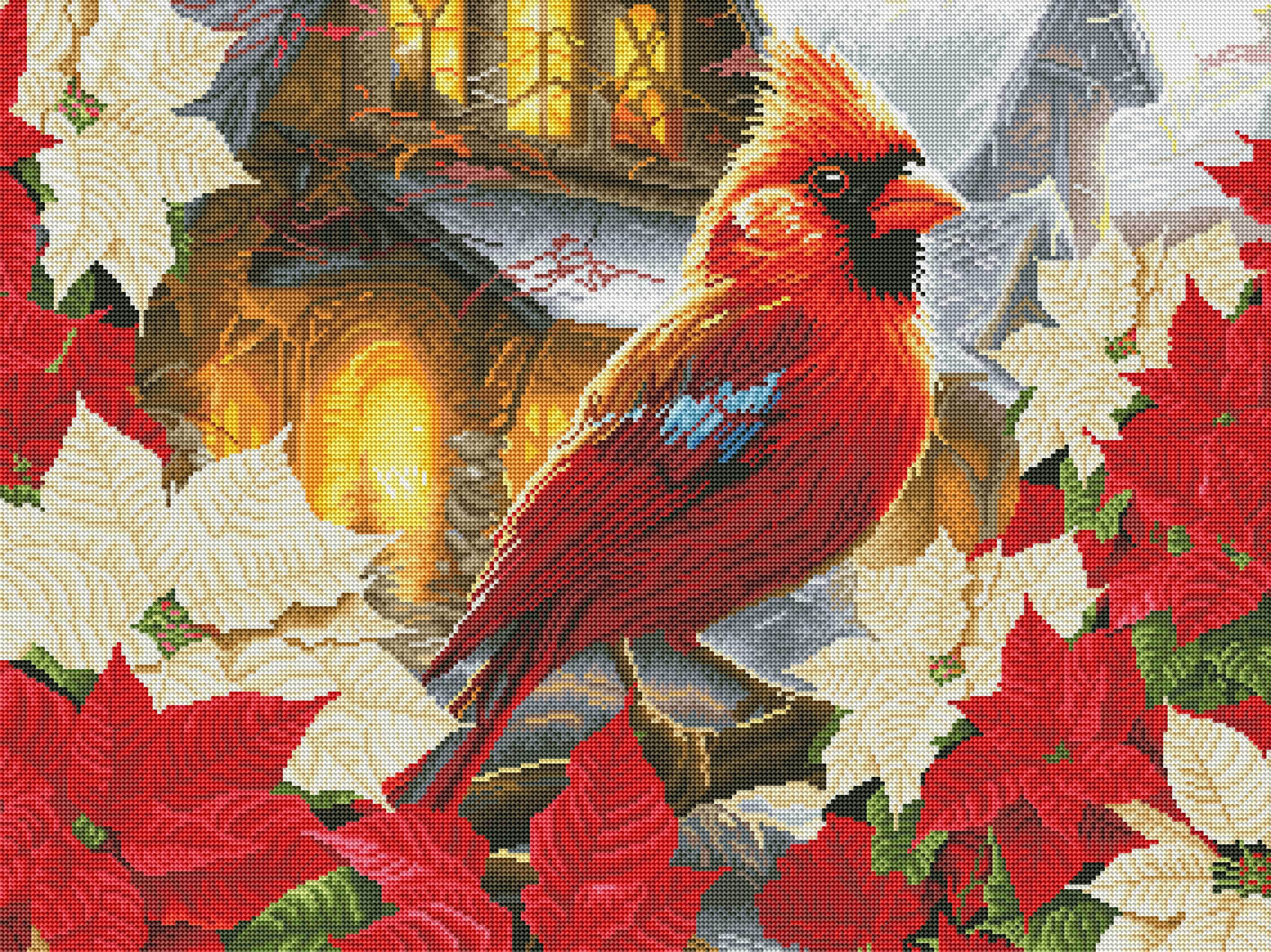 Autumn Snow Cardinal