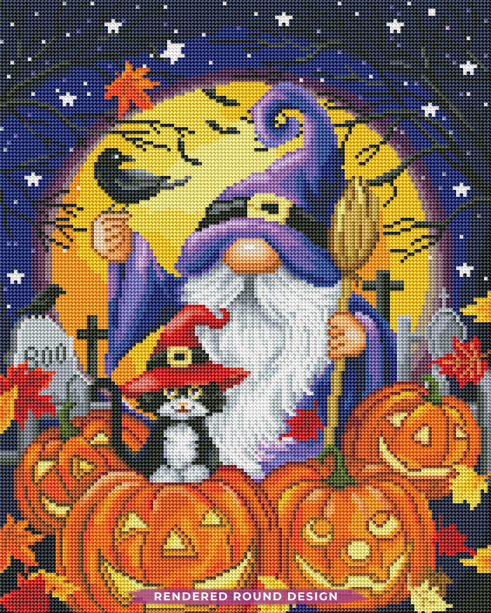 Halloween Gnome and Cat