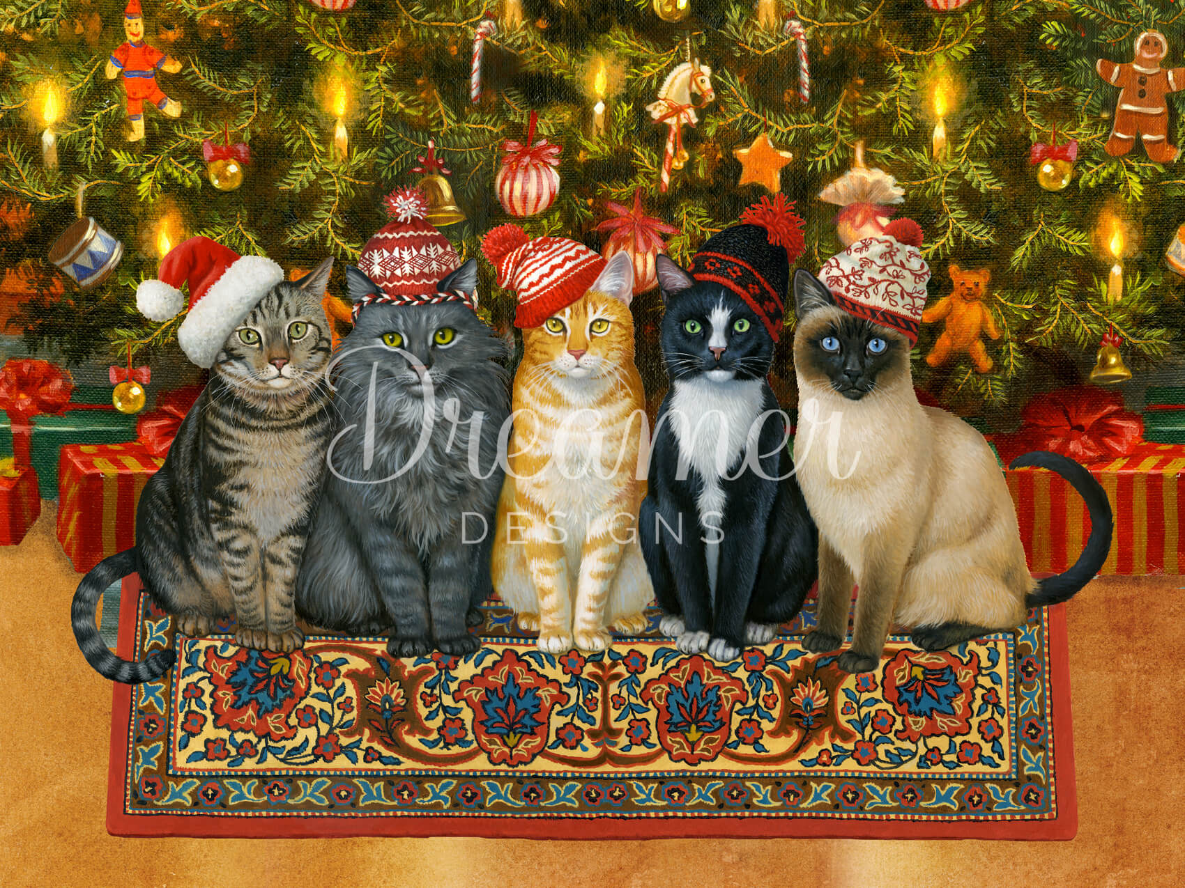 Cats In Christmas Hats
