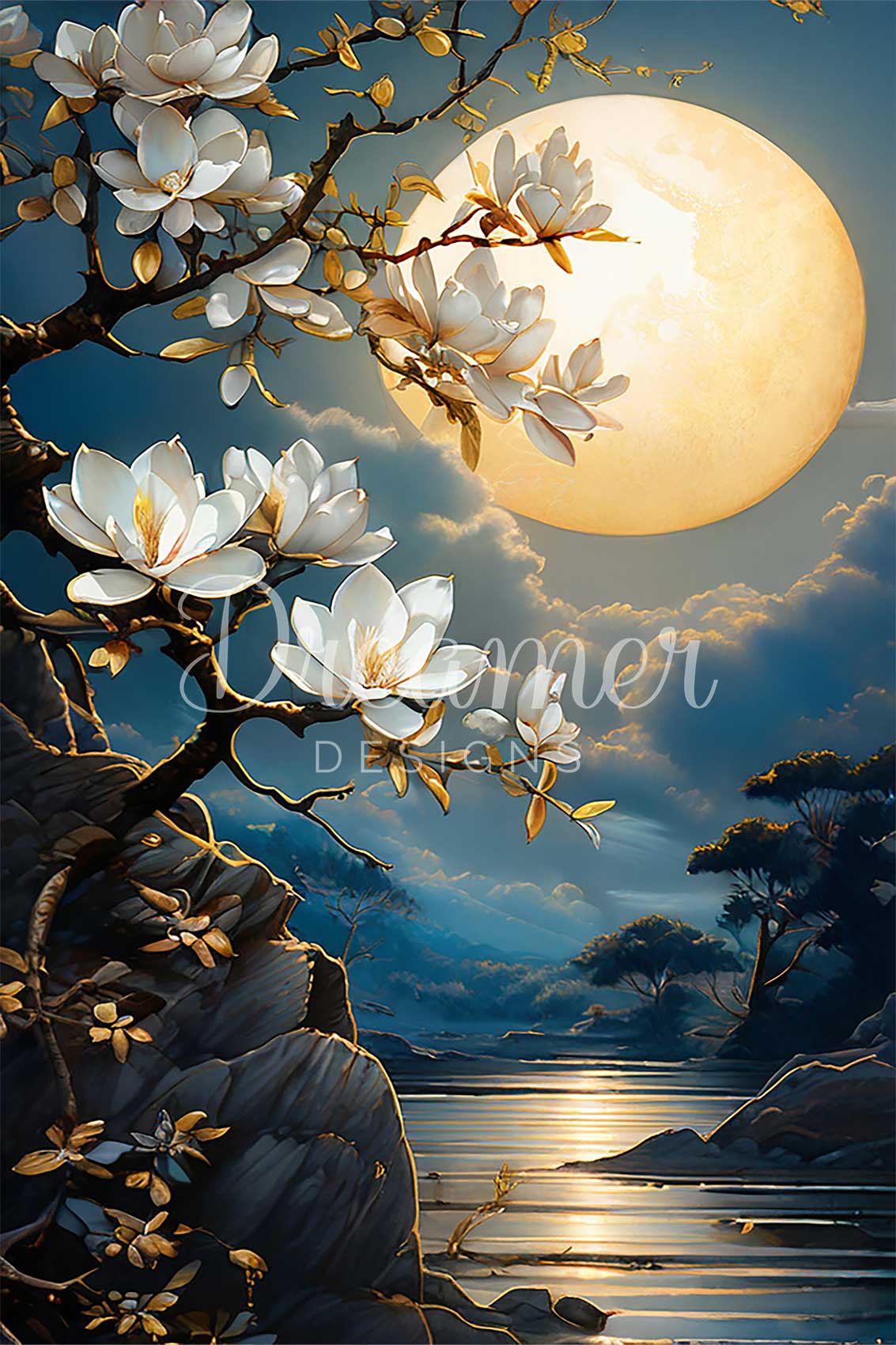 Magnolias and Moonscape