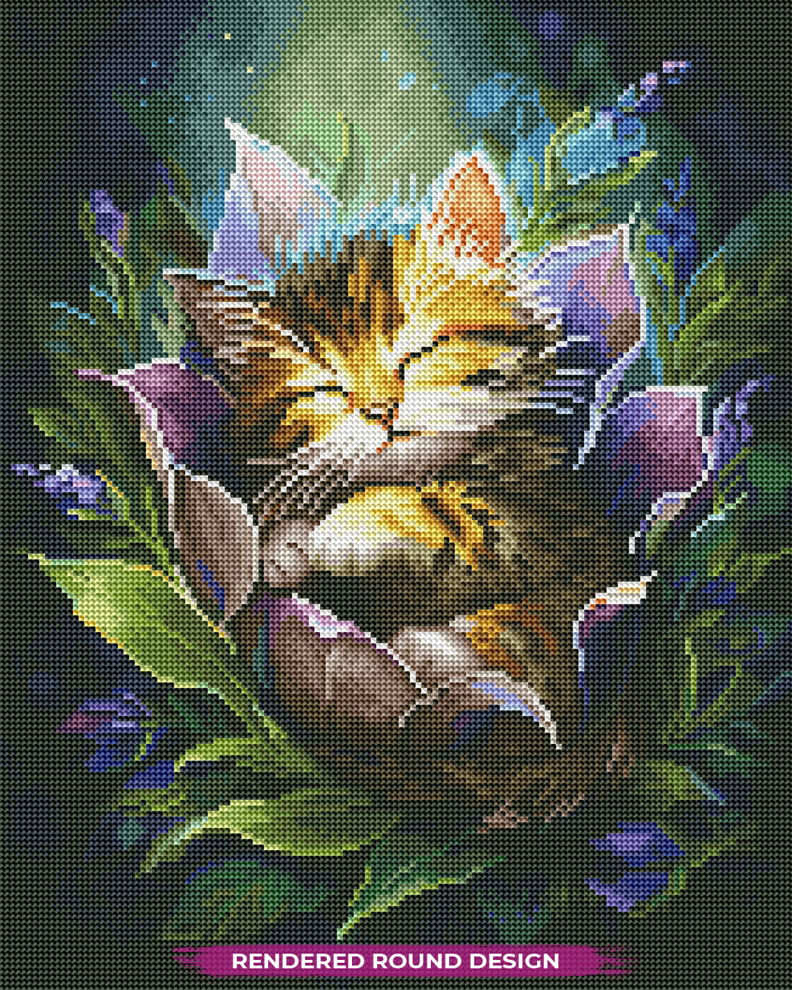 Kitten Between Petals