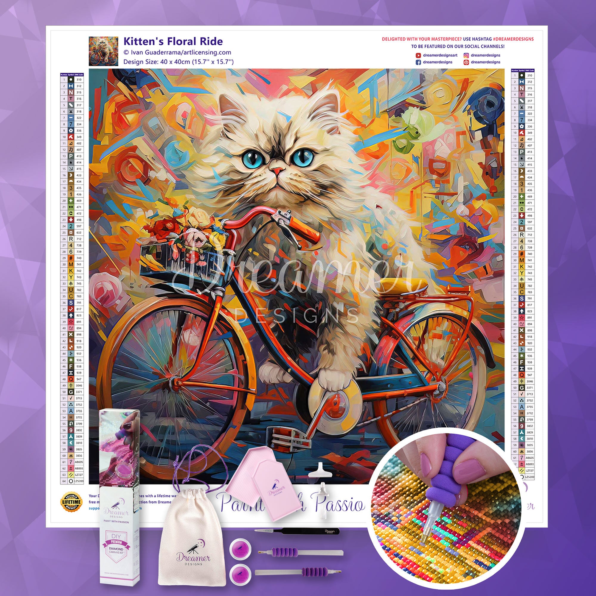 Kitten's Floral Ride