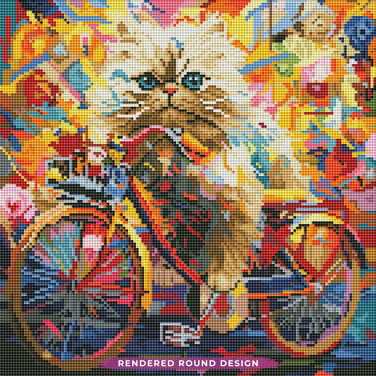 Kitten's Floral Ride