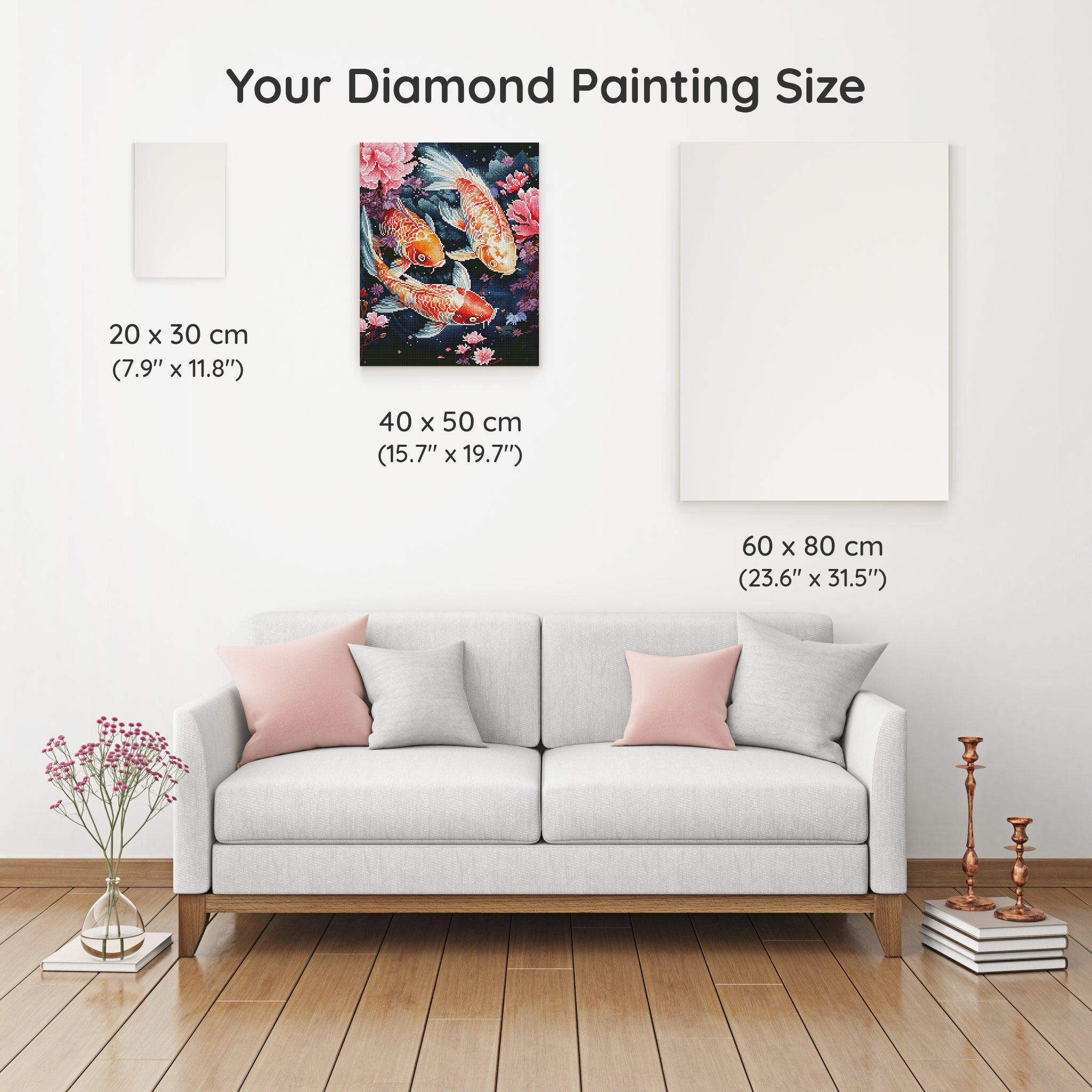 Koi Carp And Peach Flowers