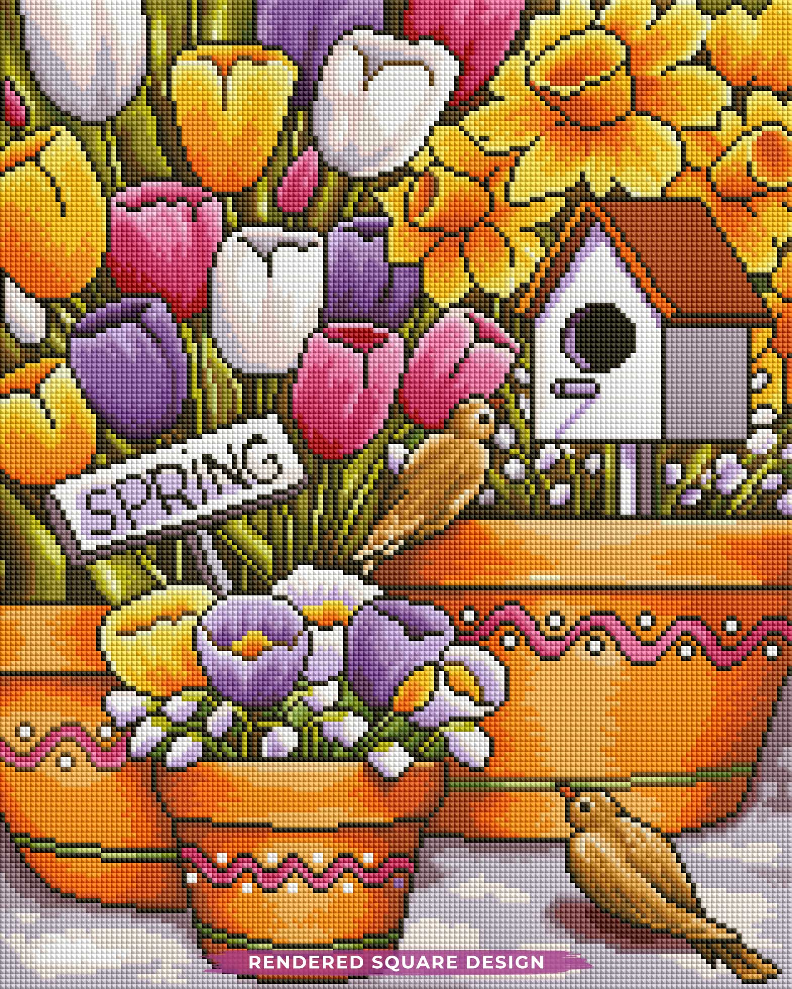 Spring Birds Flowers