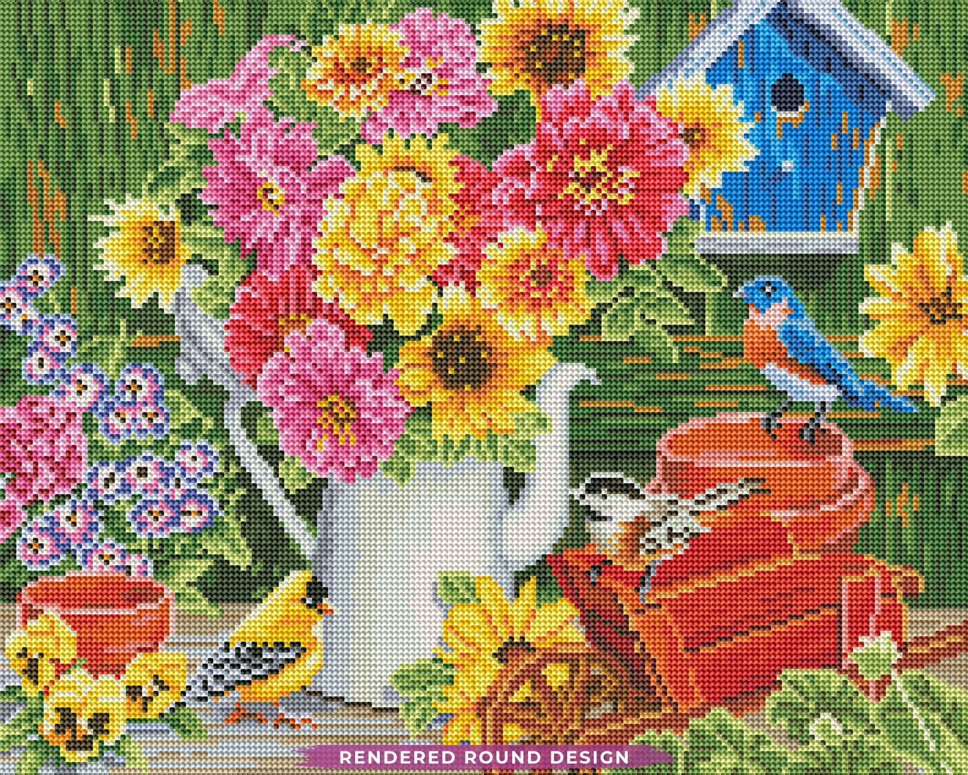 Spring Bouquet with Birds