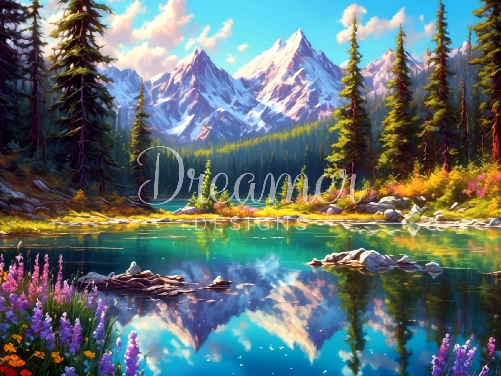 Summer Lake Landscape