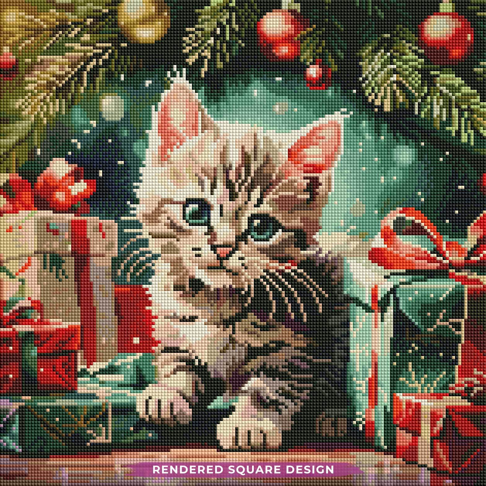 Vintage Christmas Kitten