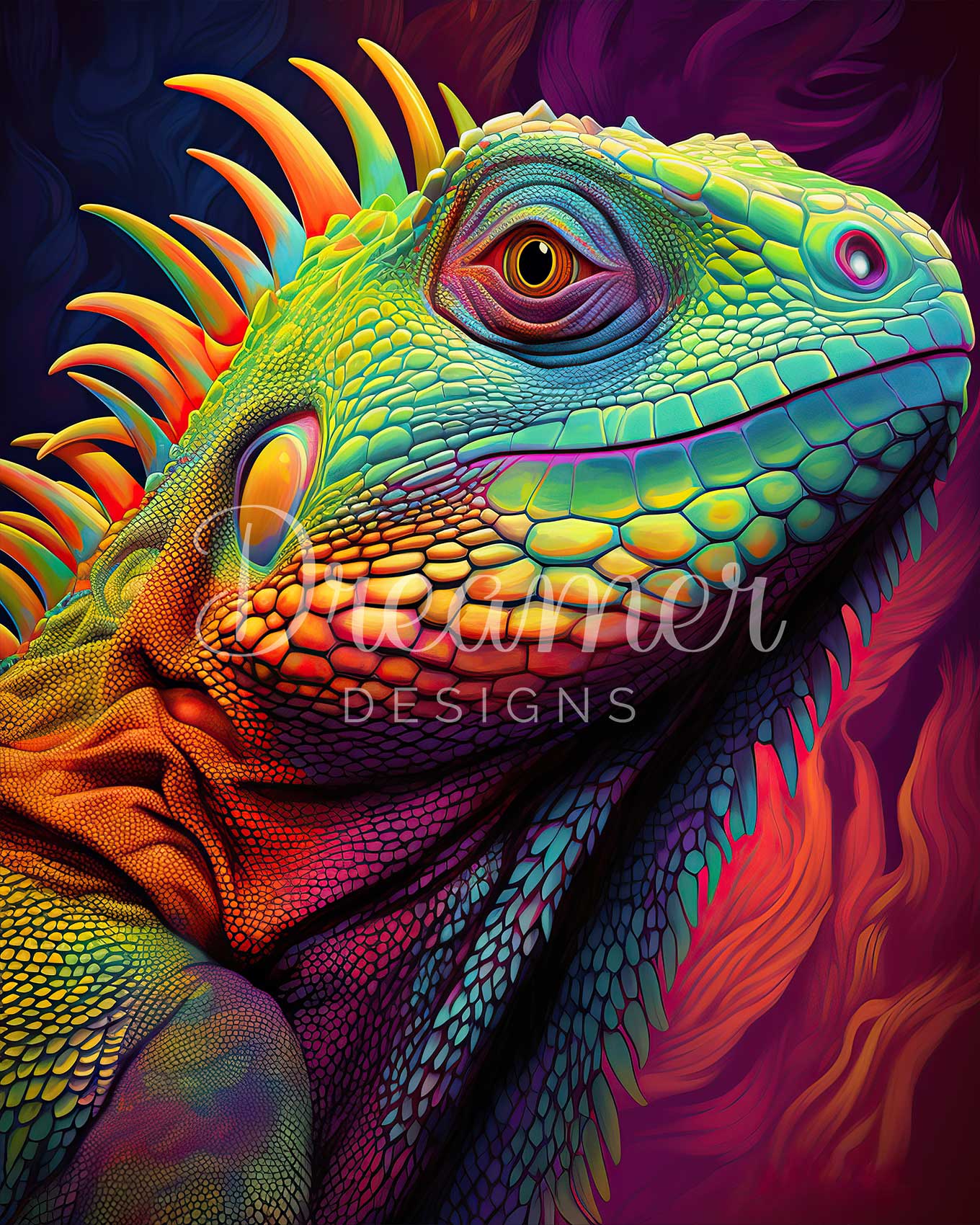 ダイヤモンドアート DreamerDESIGNS Neon Iguana