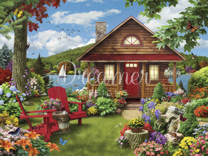 Log House Retreat 1000 Piece Jigsaw Puzzle