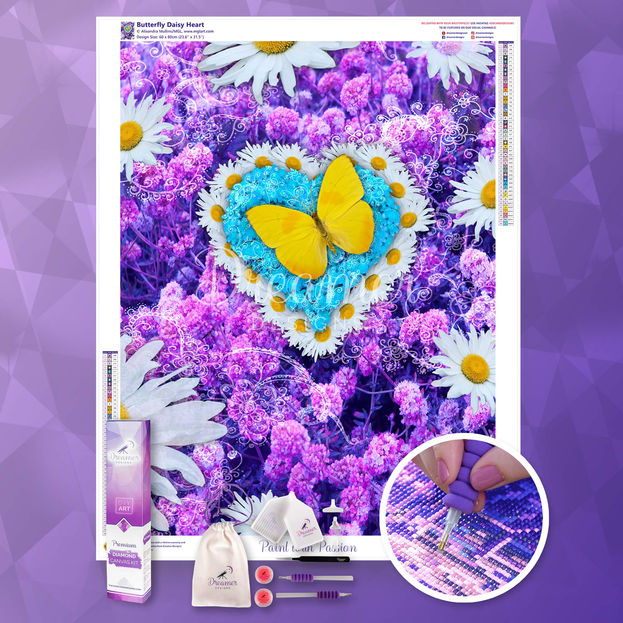 Butterfly Daisy Heart