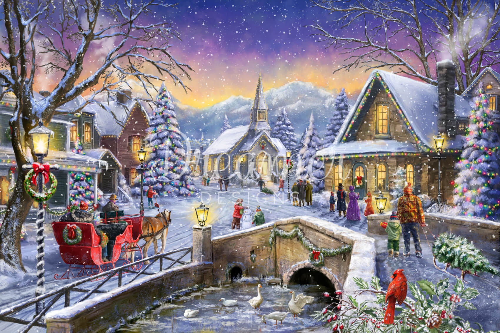 Village de Noël illuminé et musical Train Aspen - Maison Village de Noël illuminé et musical Train Aspen - Maison