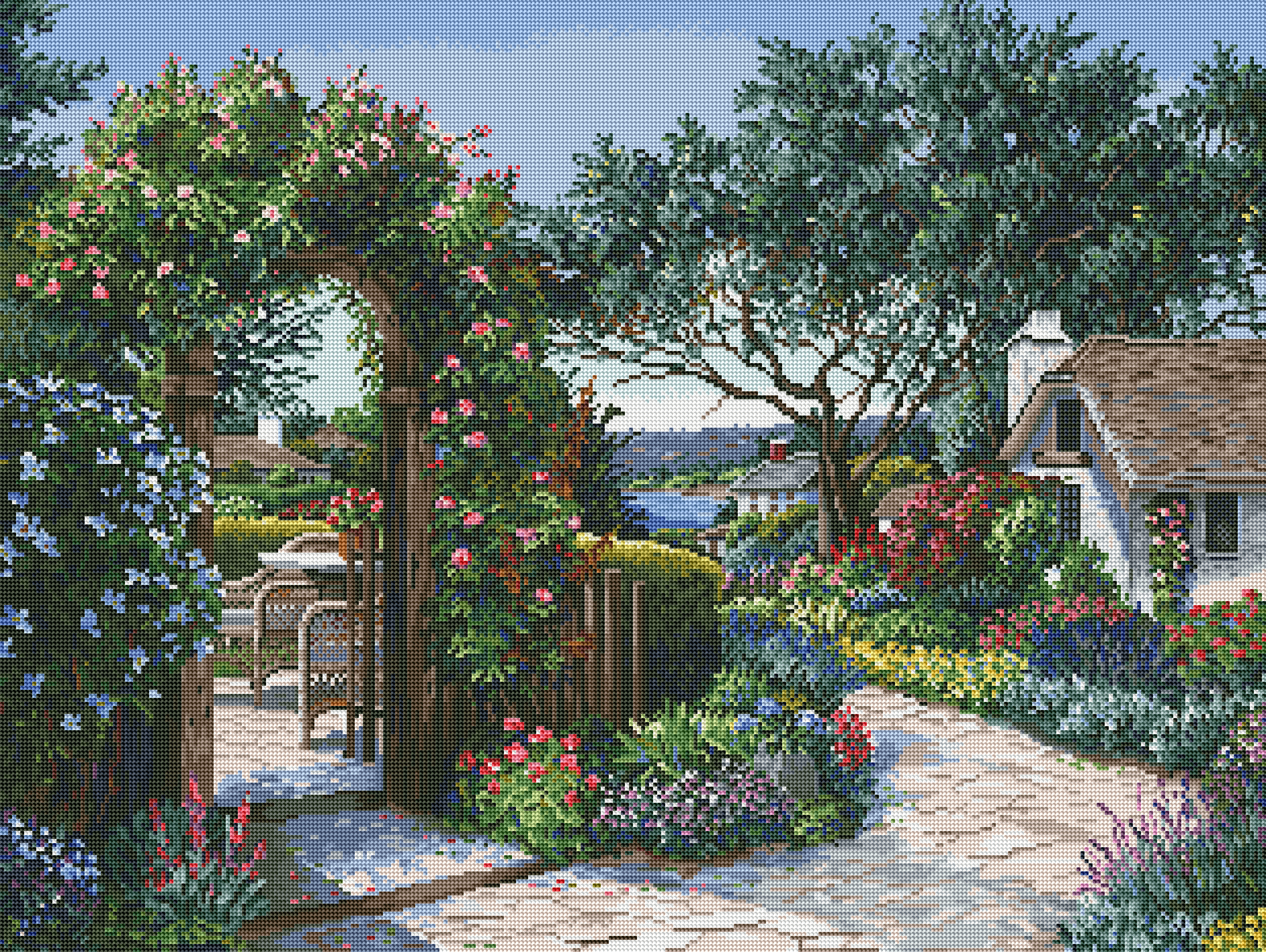 English Garden with Trellis