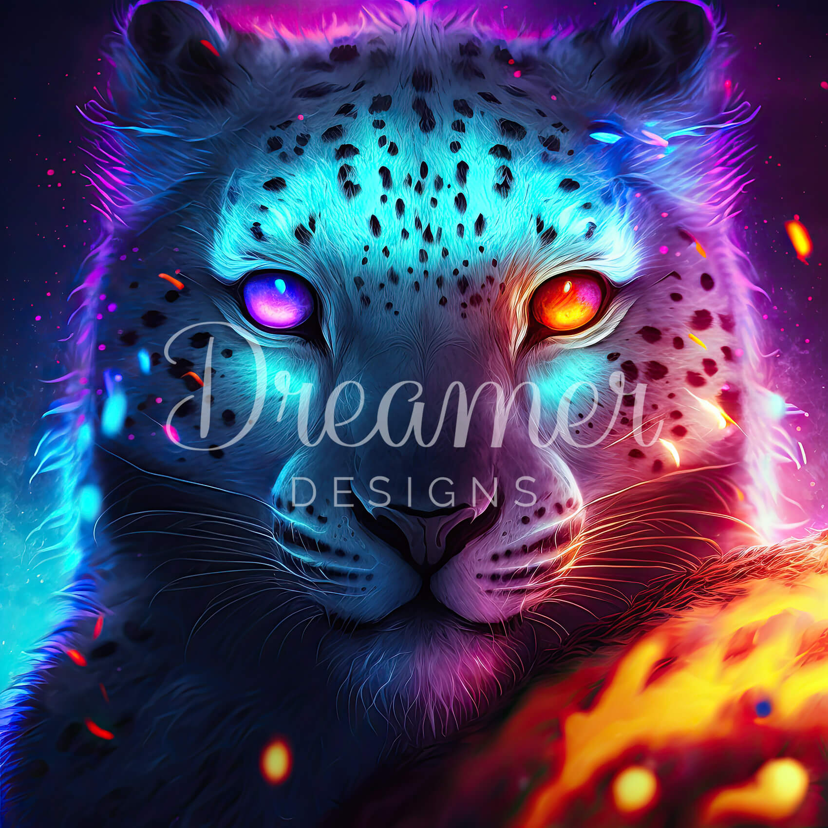 Glowing Snow Leopard