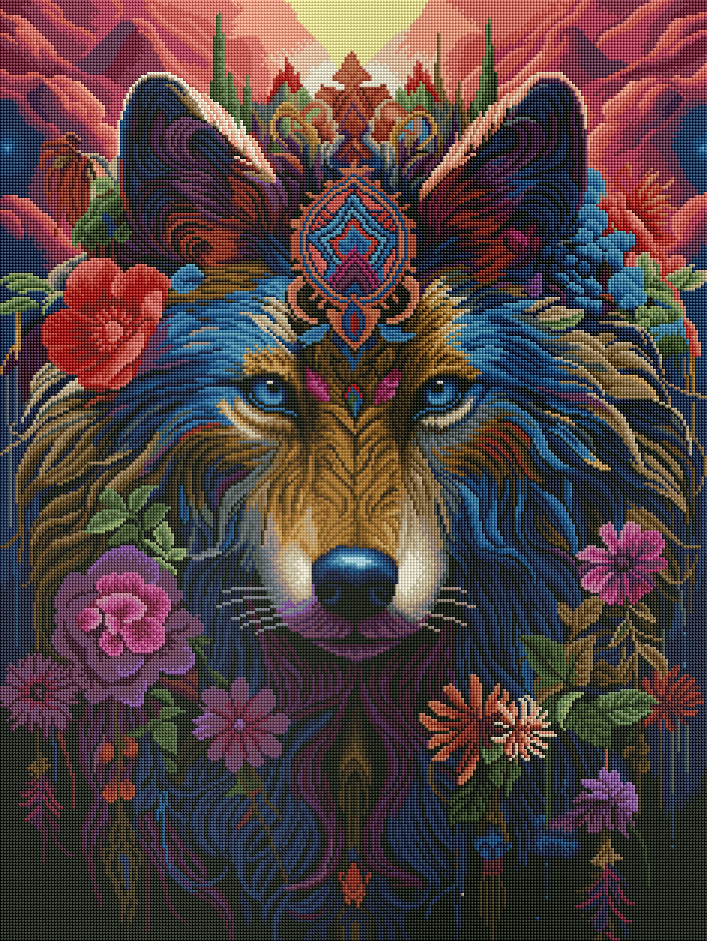 Mystical Colorful Wolf