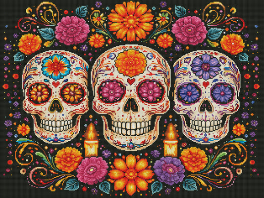 Day Of The Dead In Flowers