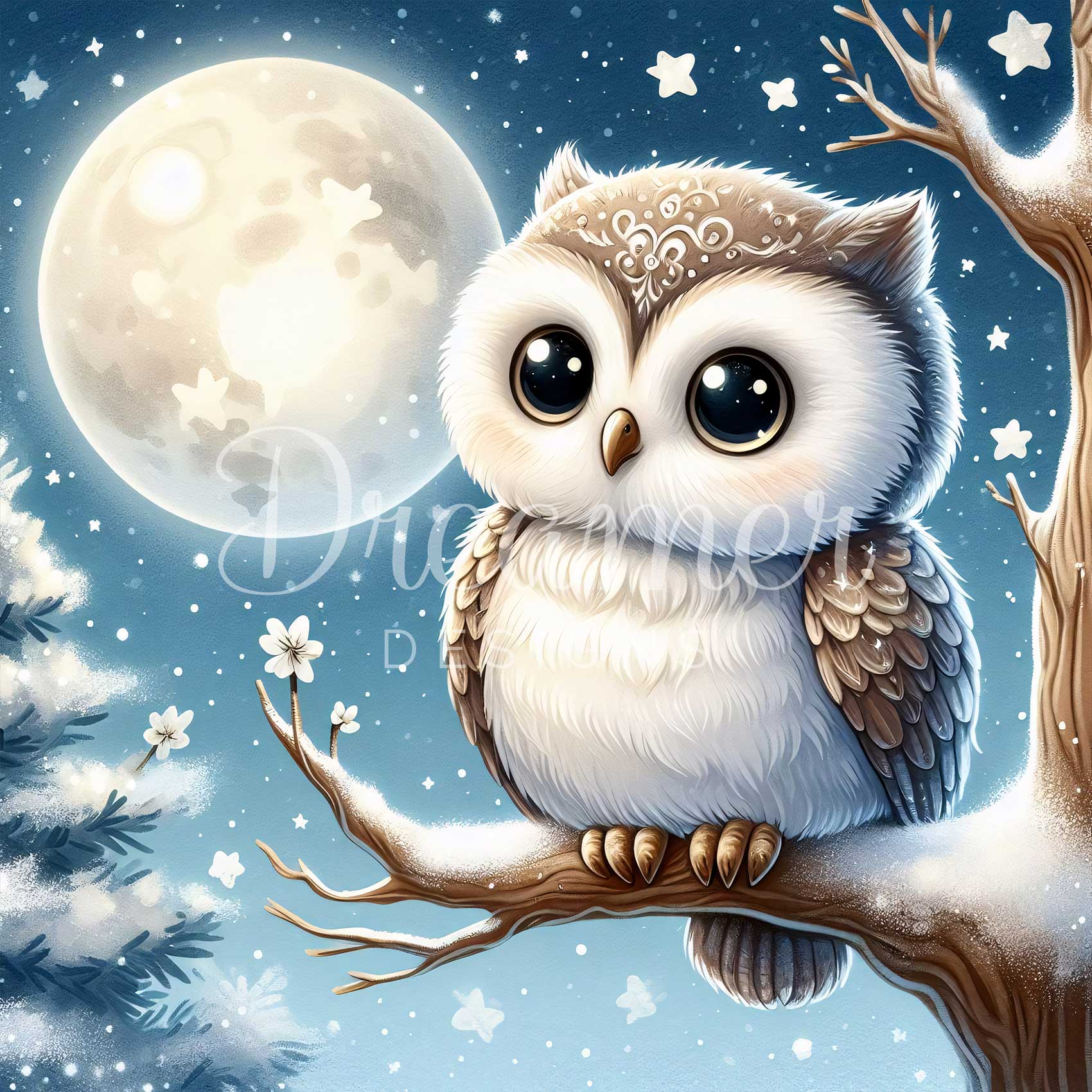 Starlit Snow Owl