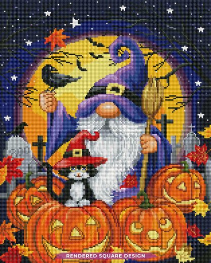 Halloween Gnome and Cat