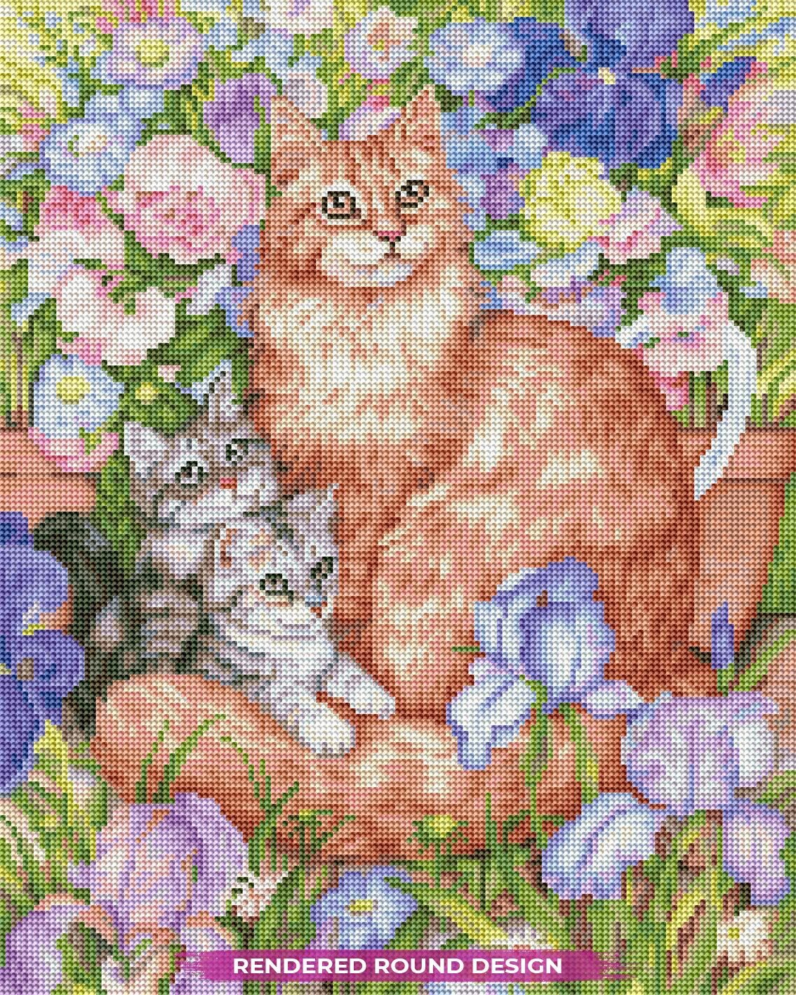 Cats Among Irises