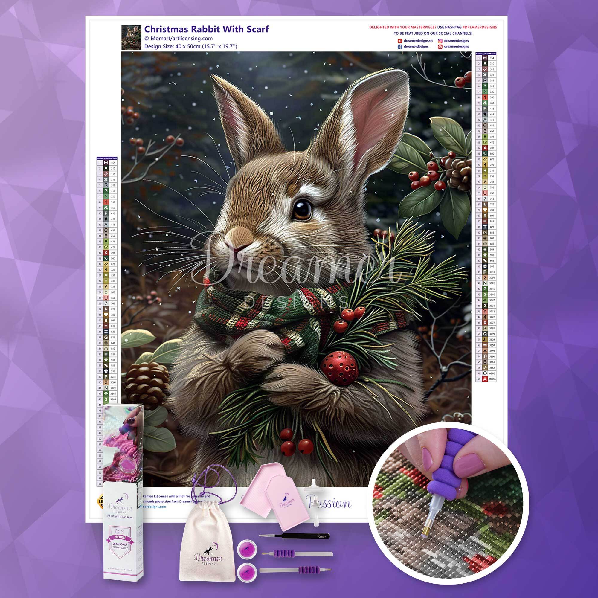 Christmas-Rabbit-With-Scarf-
