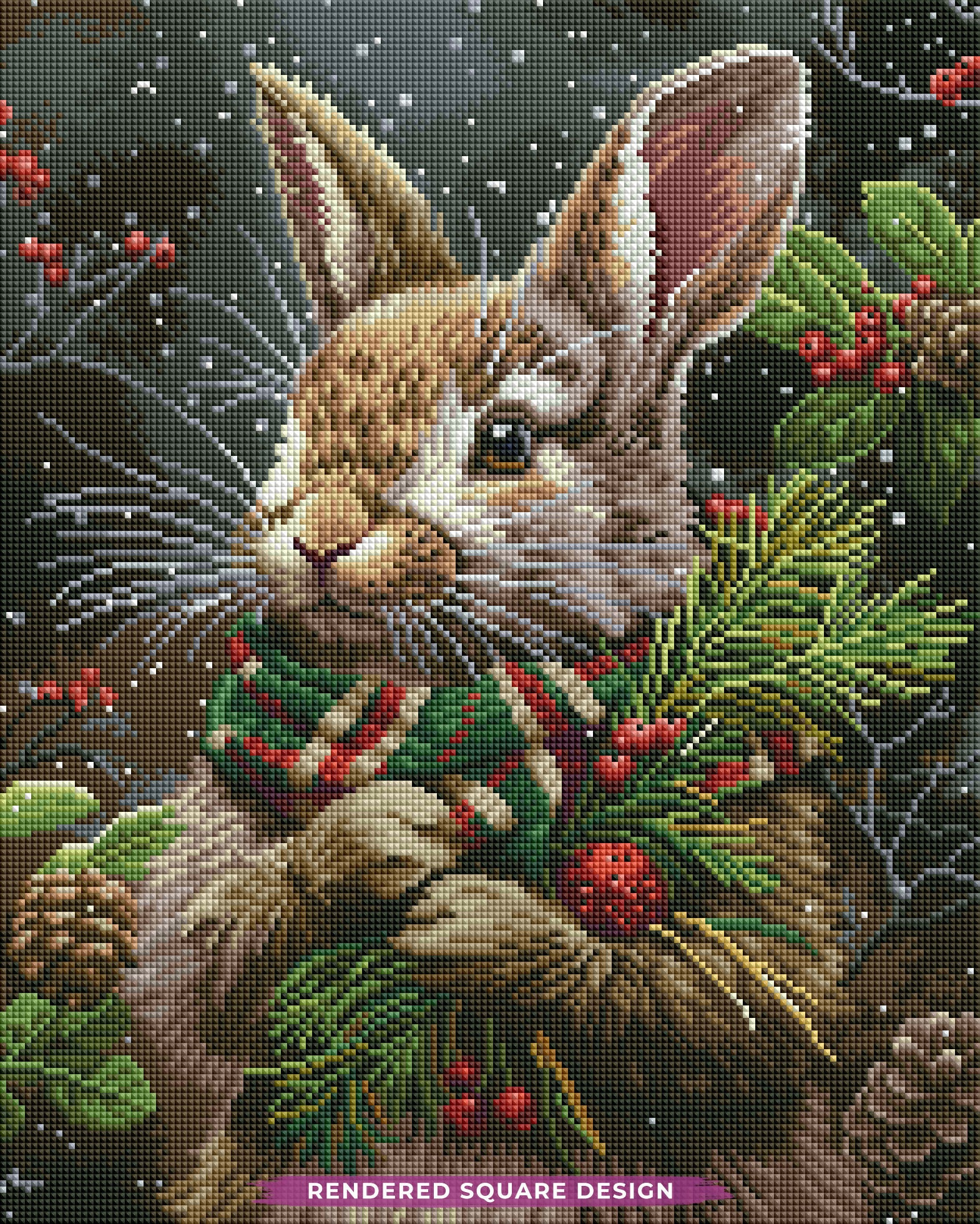 Christmas Rabbit With Scarf