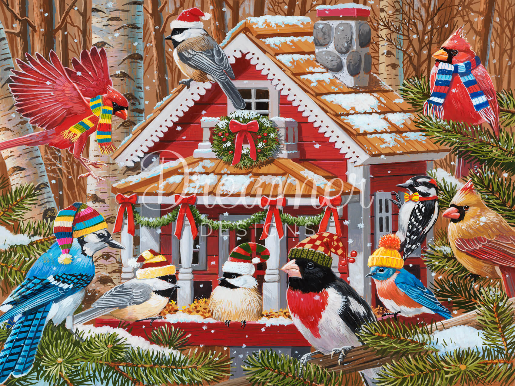 Christmas Birdhouse Gathering