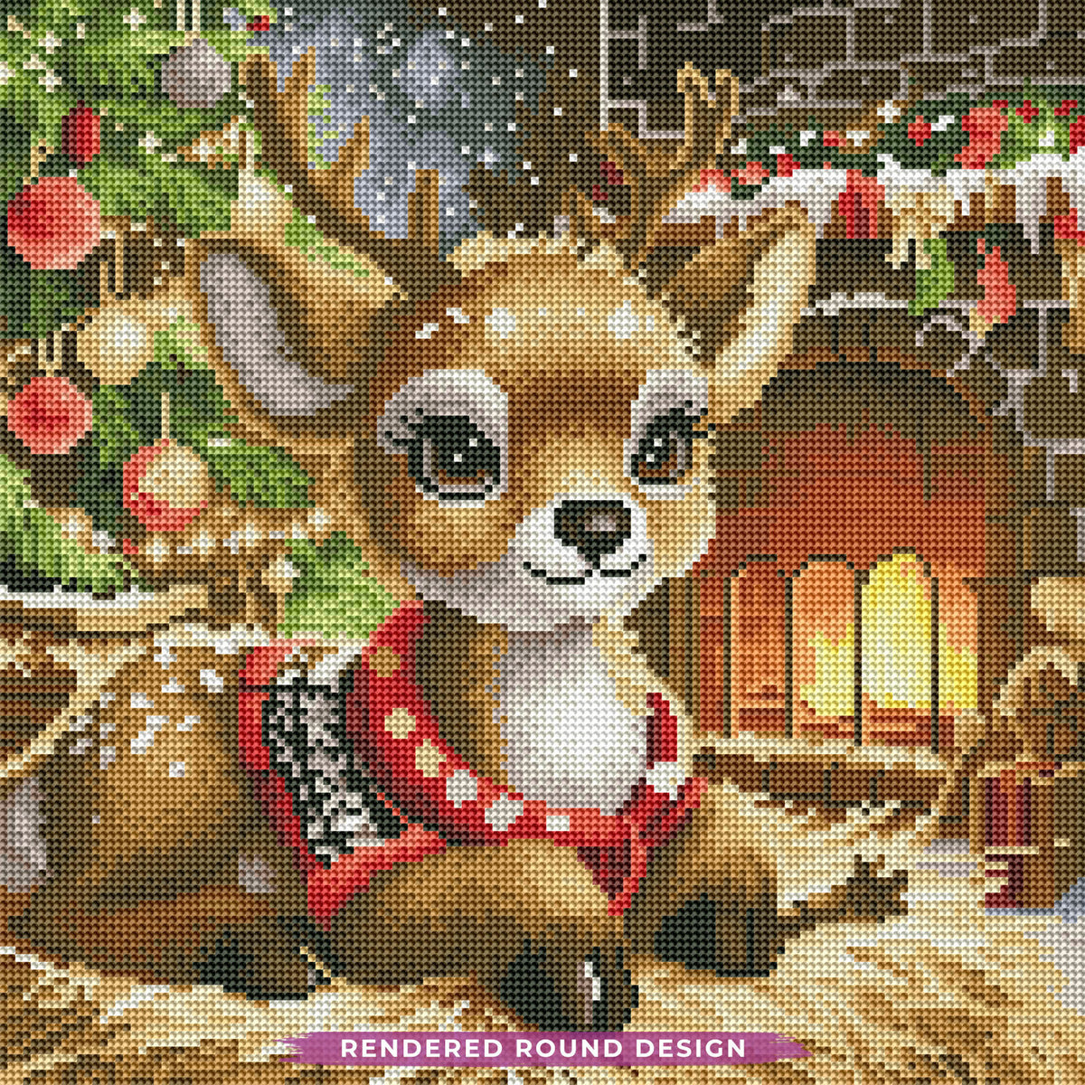 Cozy Christmas Fawn
