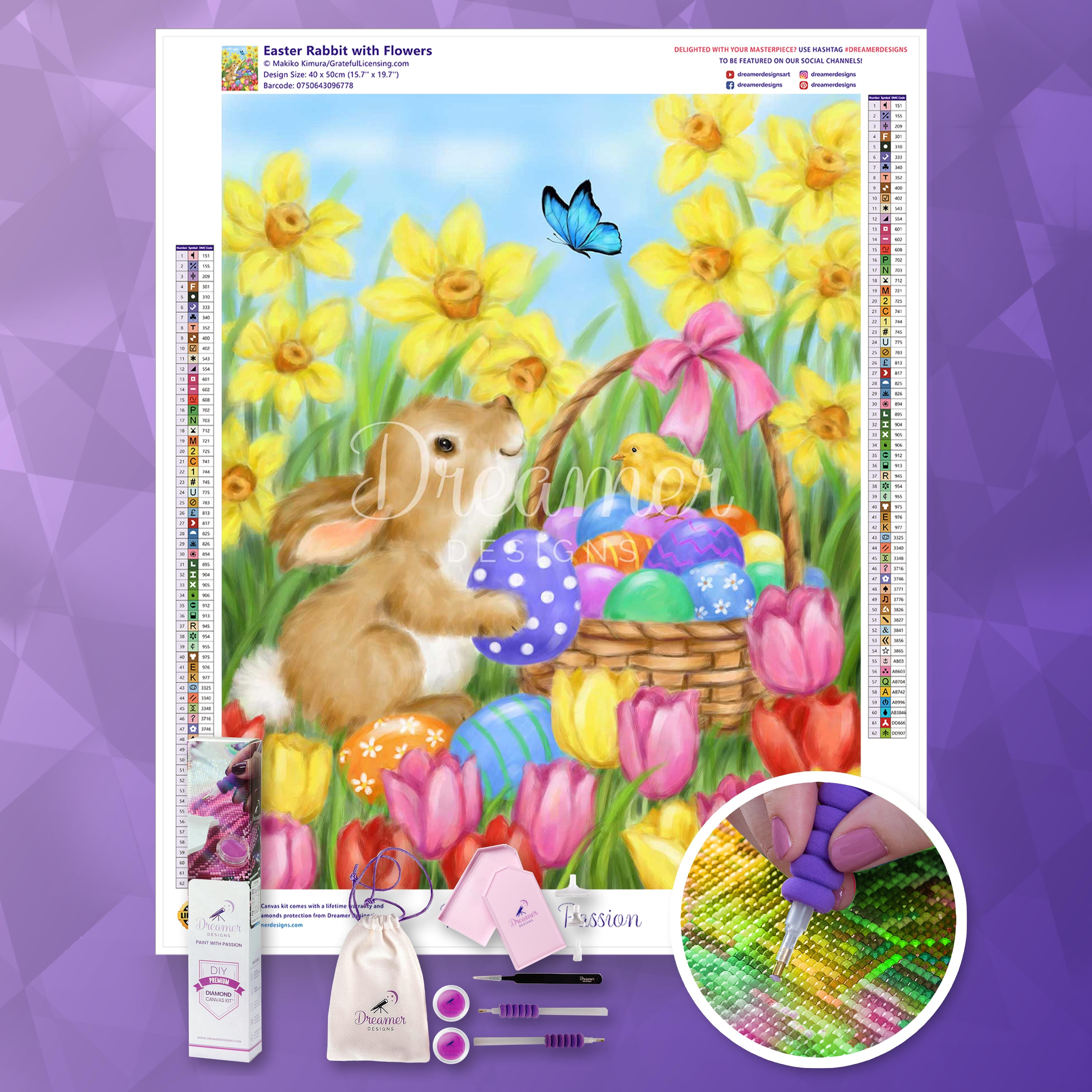 Easter Rabbit with Flowers