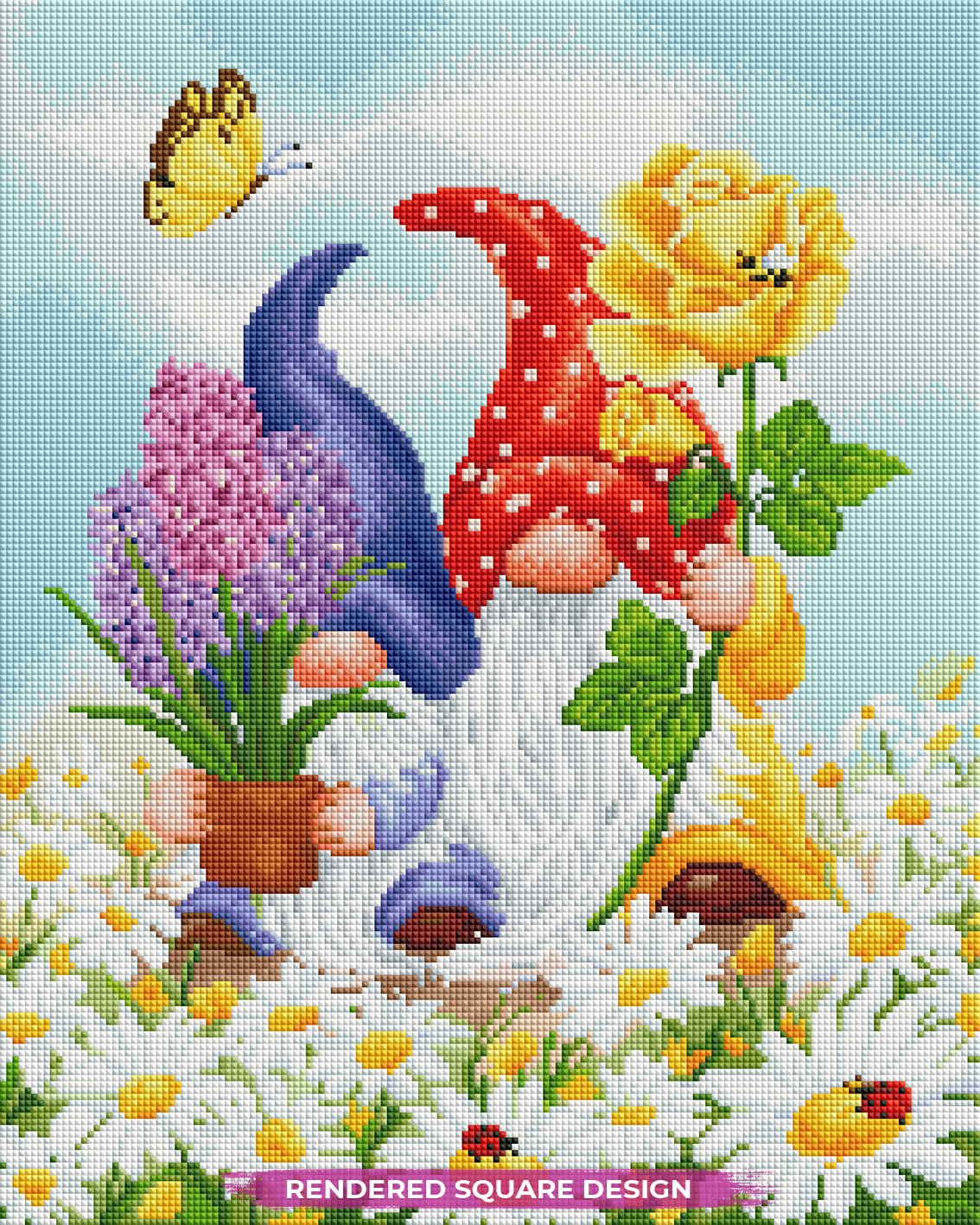 Gnomes with Spring Flowers