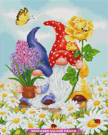 Gnomes with Spring Flowers