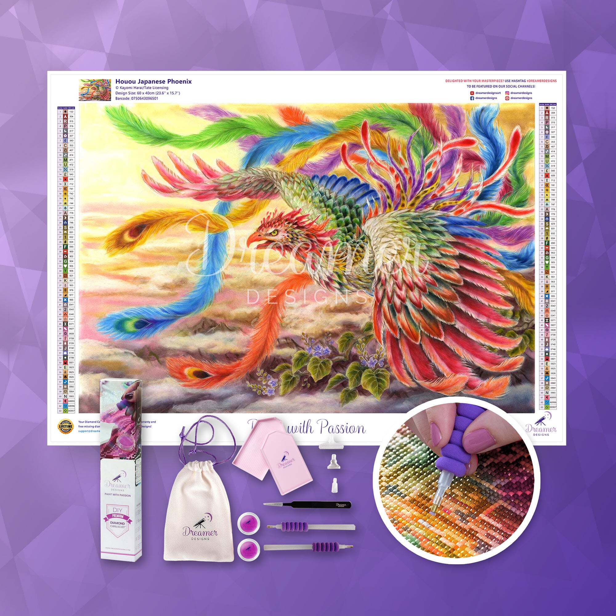 ダイヤモンドアート DreamerDESIGNS Houou Japanese Phoenix