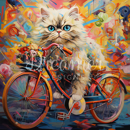 Kitten's Floral Ride