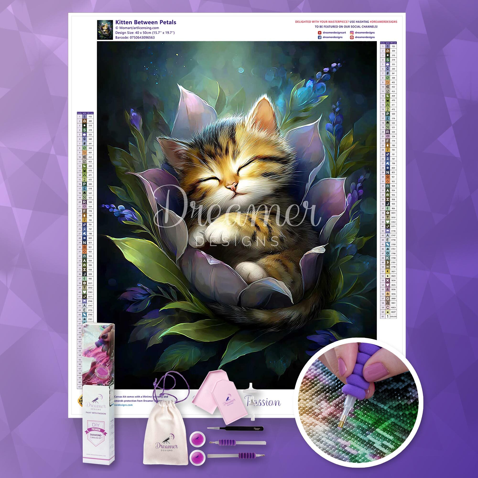 Kitten Between Petals