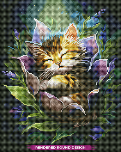 Kitten Between Petals