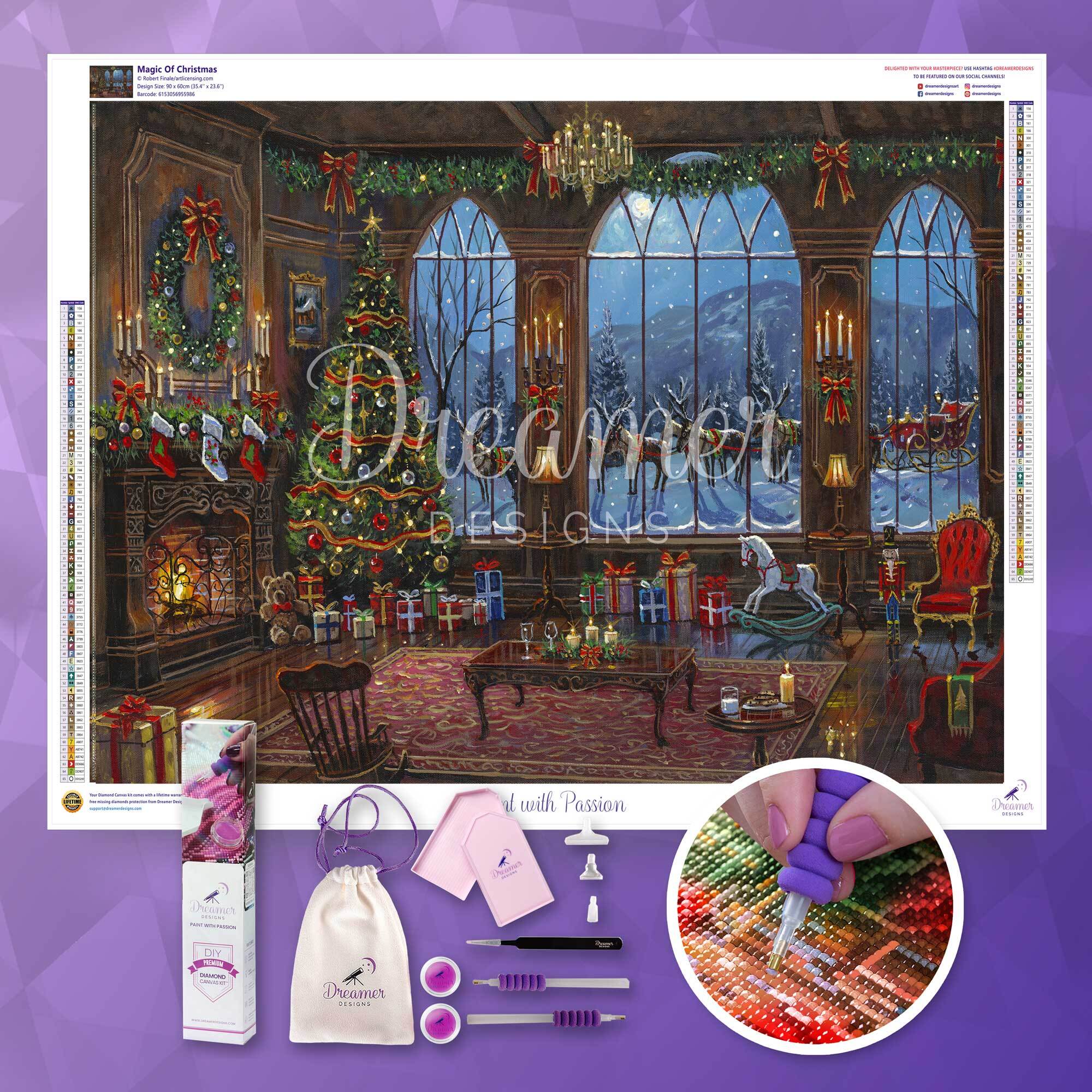 アート・写真 Magical Christmas Diamond Art Kit