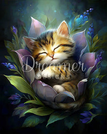 Kitten Between Petals