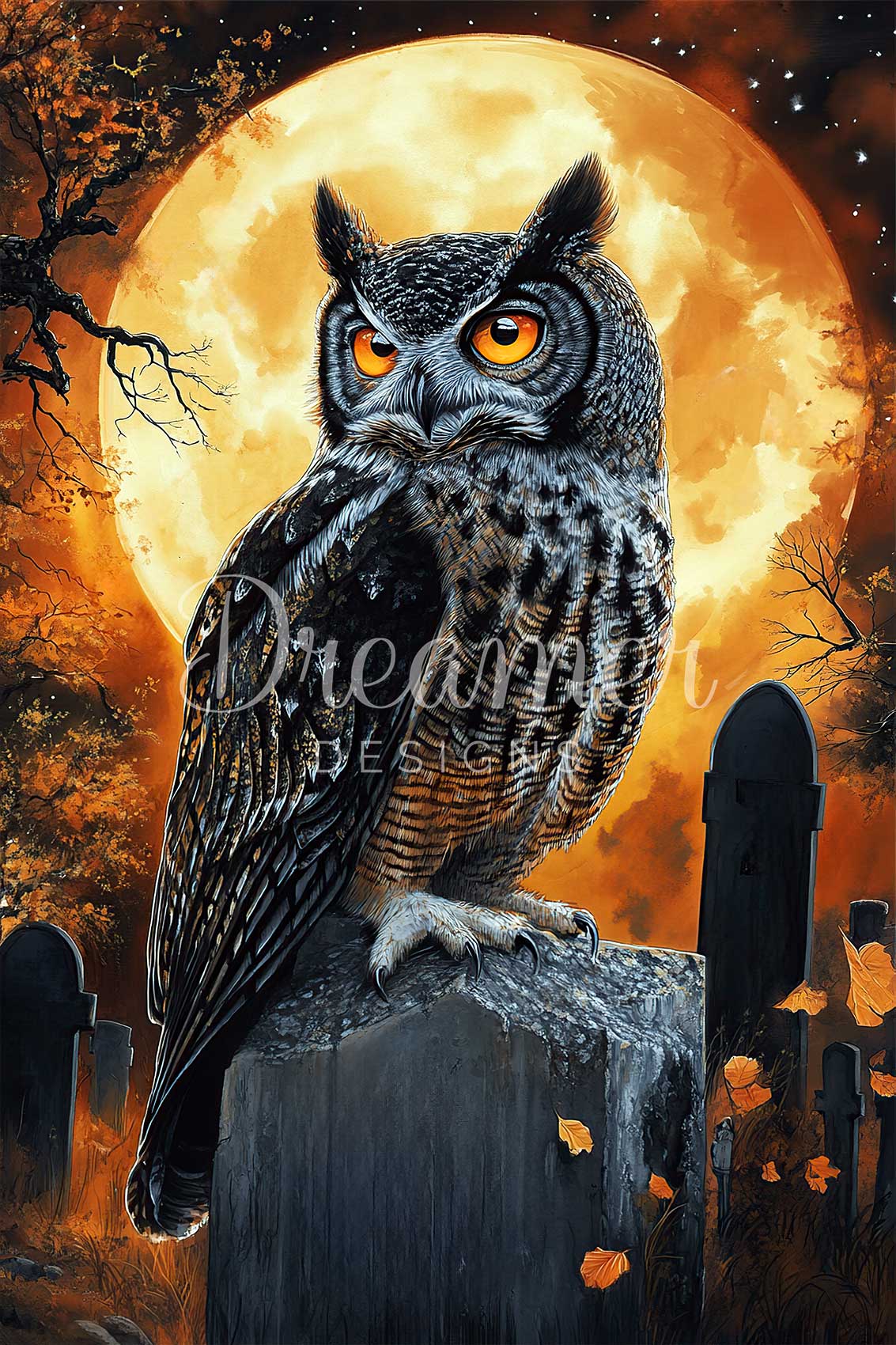 Owl On The Tombstone