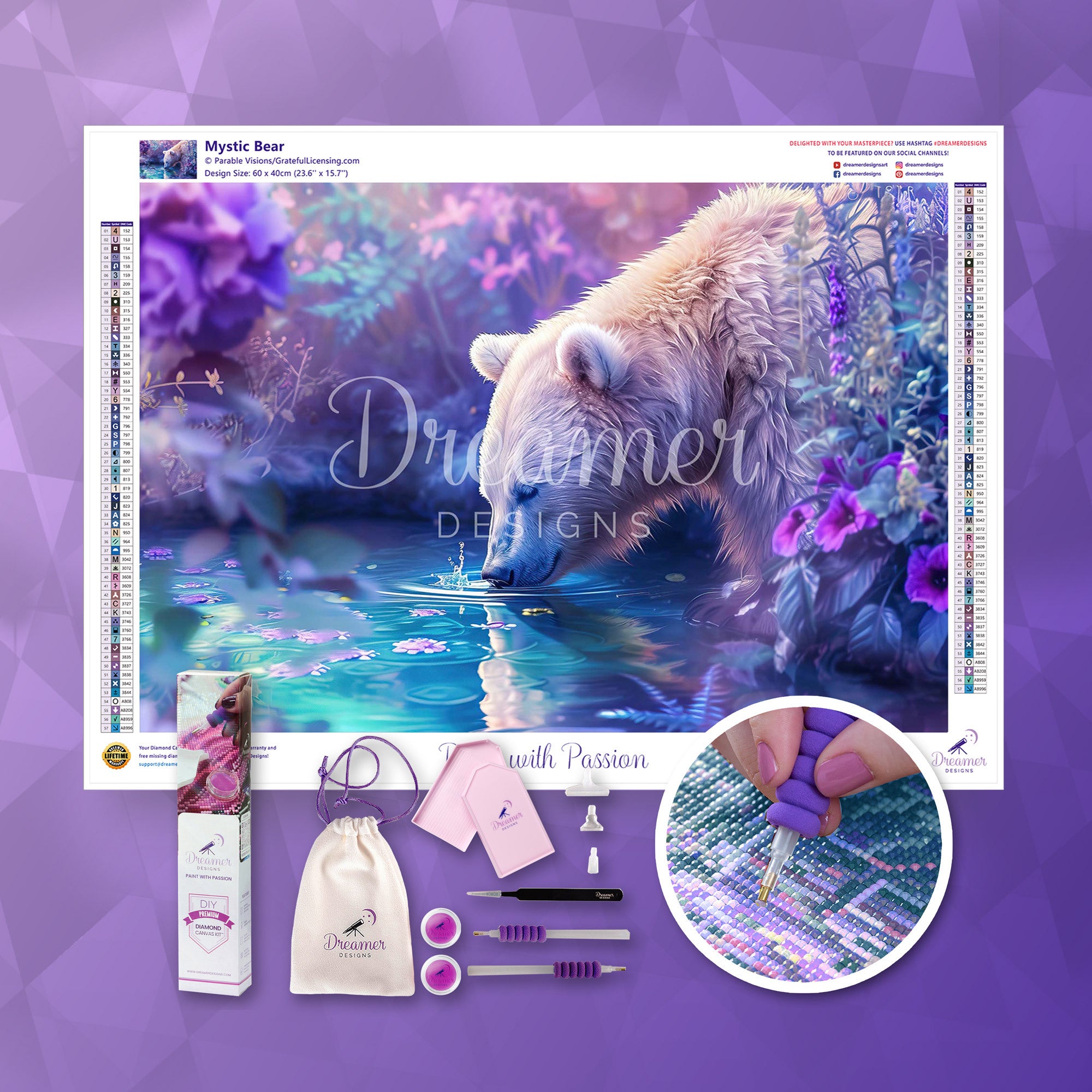 Dreamer Designs ダイヤモンドアート Mystic Bear Mystic Bear