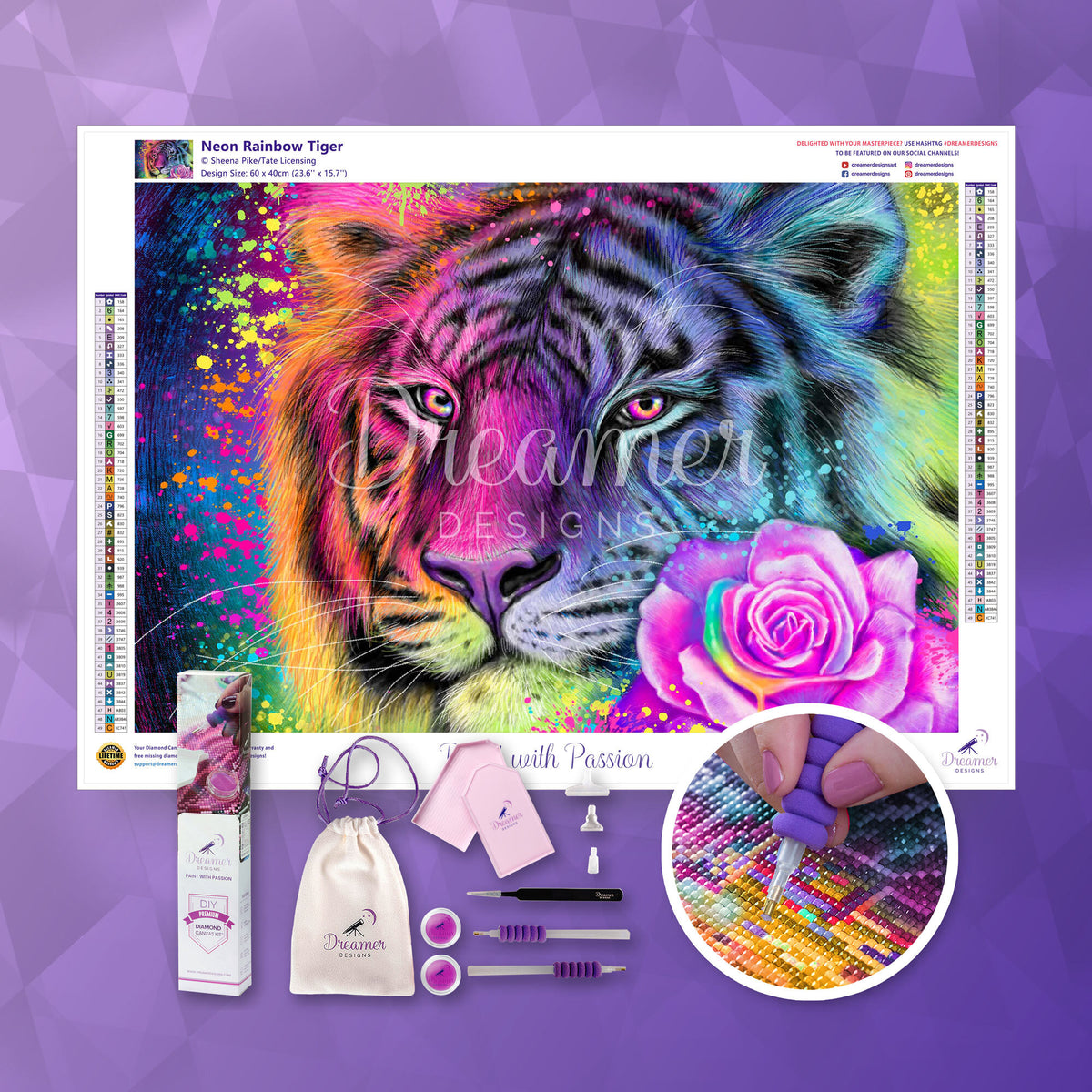 Neon Rainbow Tiger