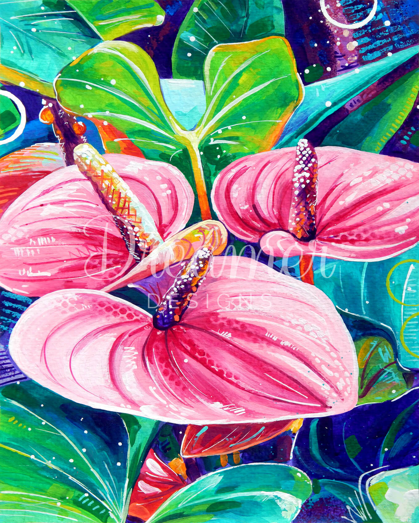 PinkAnthurium-40x50cm-ROUND.