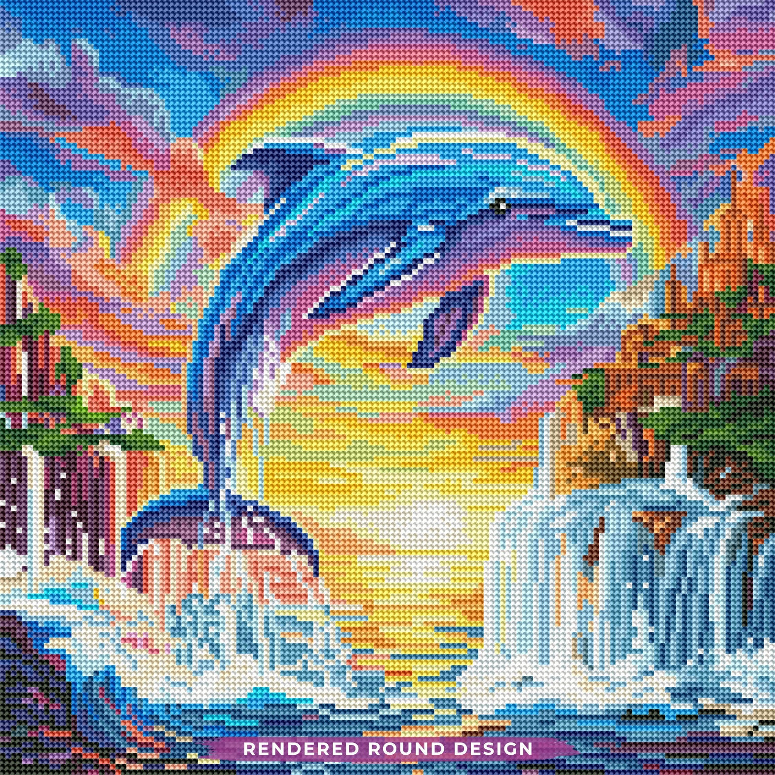 ダイヤモンドアート　ドリームデザインズ　Dreamer Designs Rainbow Dolphin