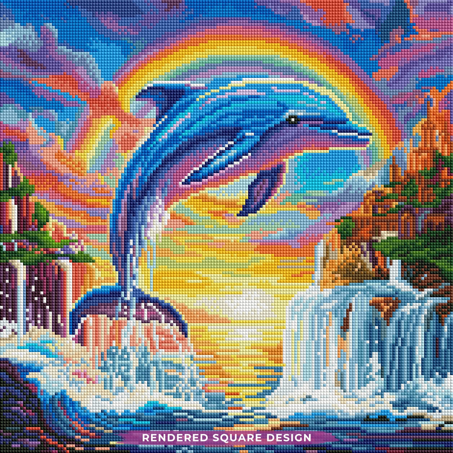 ダイヤモンドアート DreamerDESIGNS Rainbow Dolphin