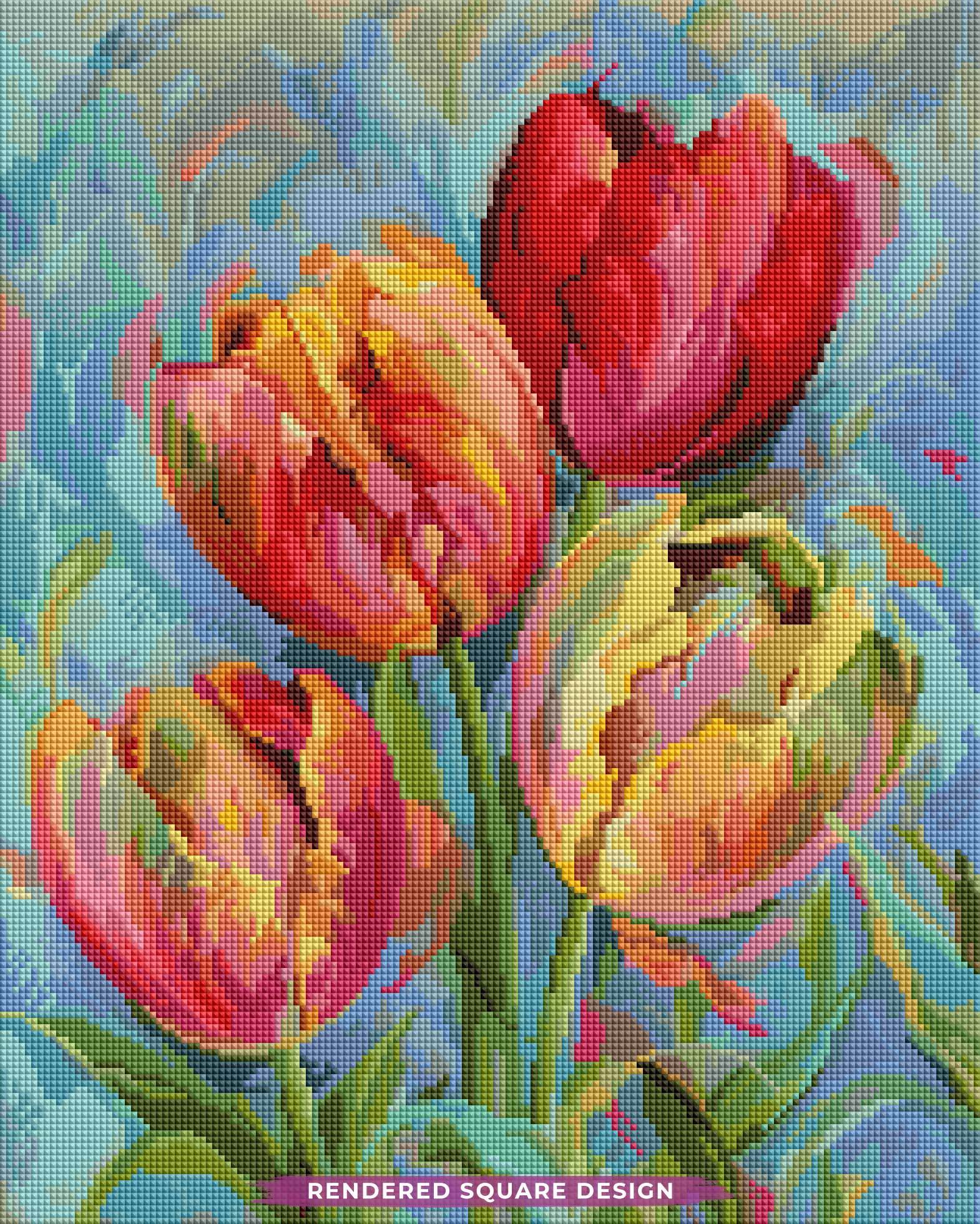 Dreamer Designs ダイヤモンドアート Rainbow Tulips Rainbow Tulips – Dreamer Designs