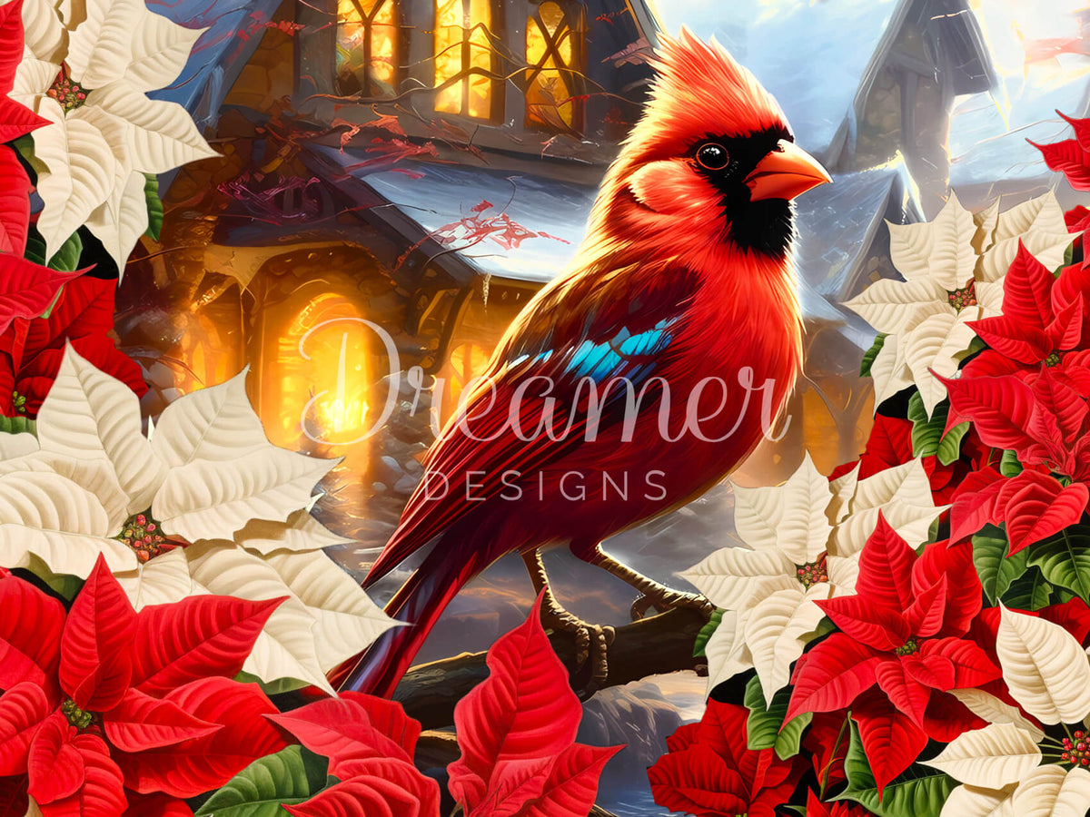 Autumn Snow Cardinal
