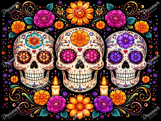 Day Of The Dead In Flowers