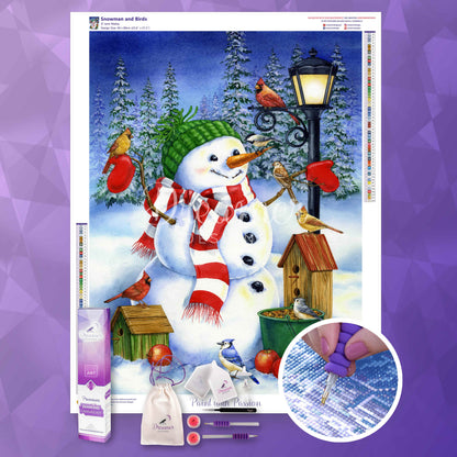Snowman and Birds