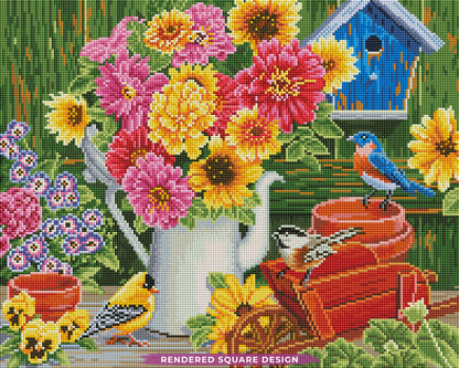 Spring Bouquet with Birds