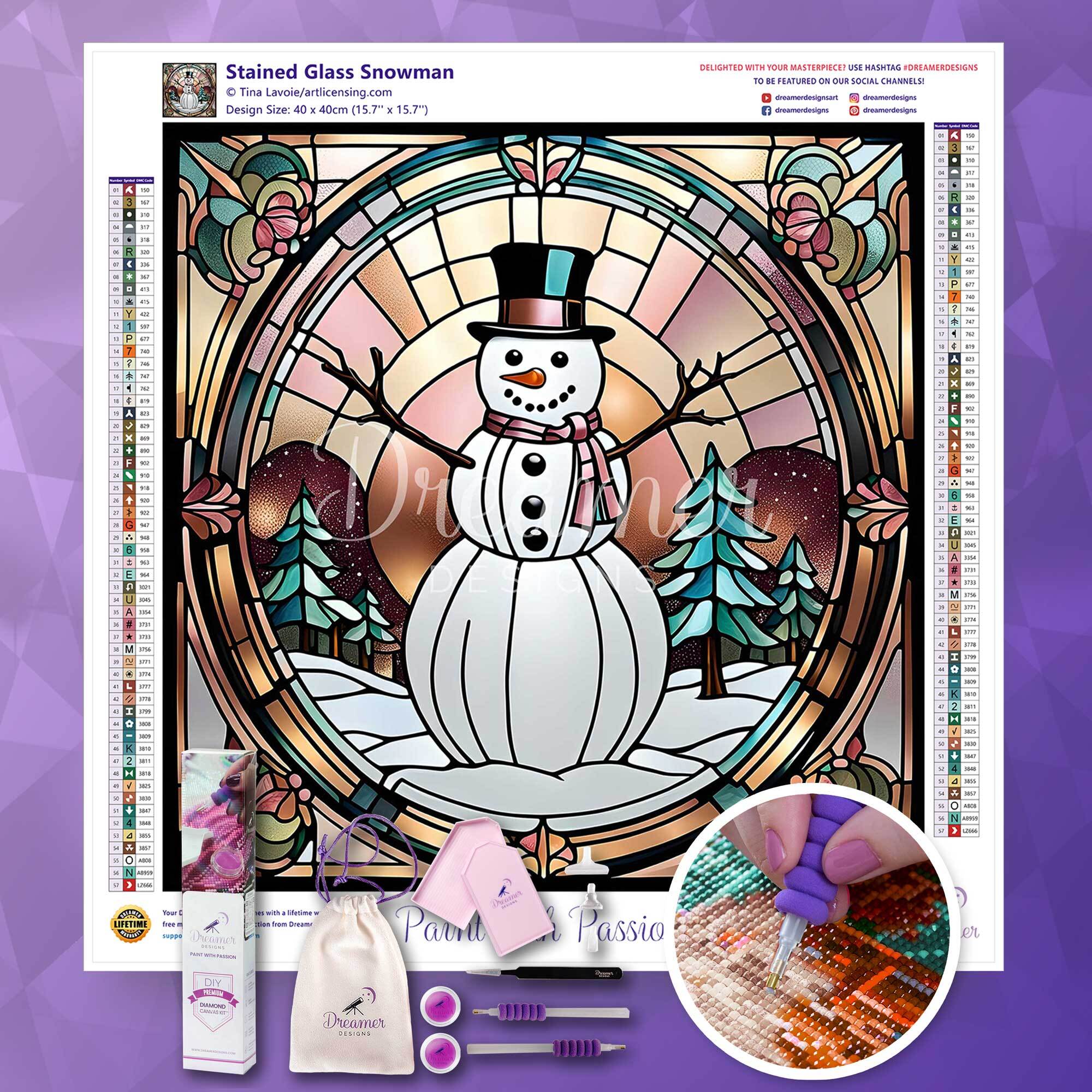 Stained Glass Snowman