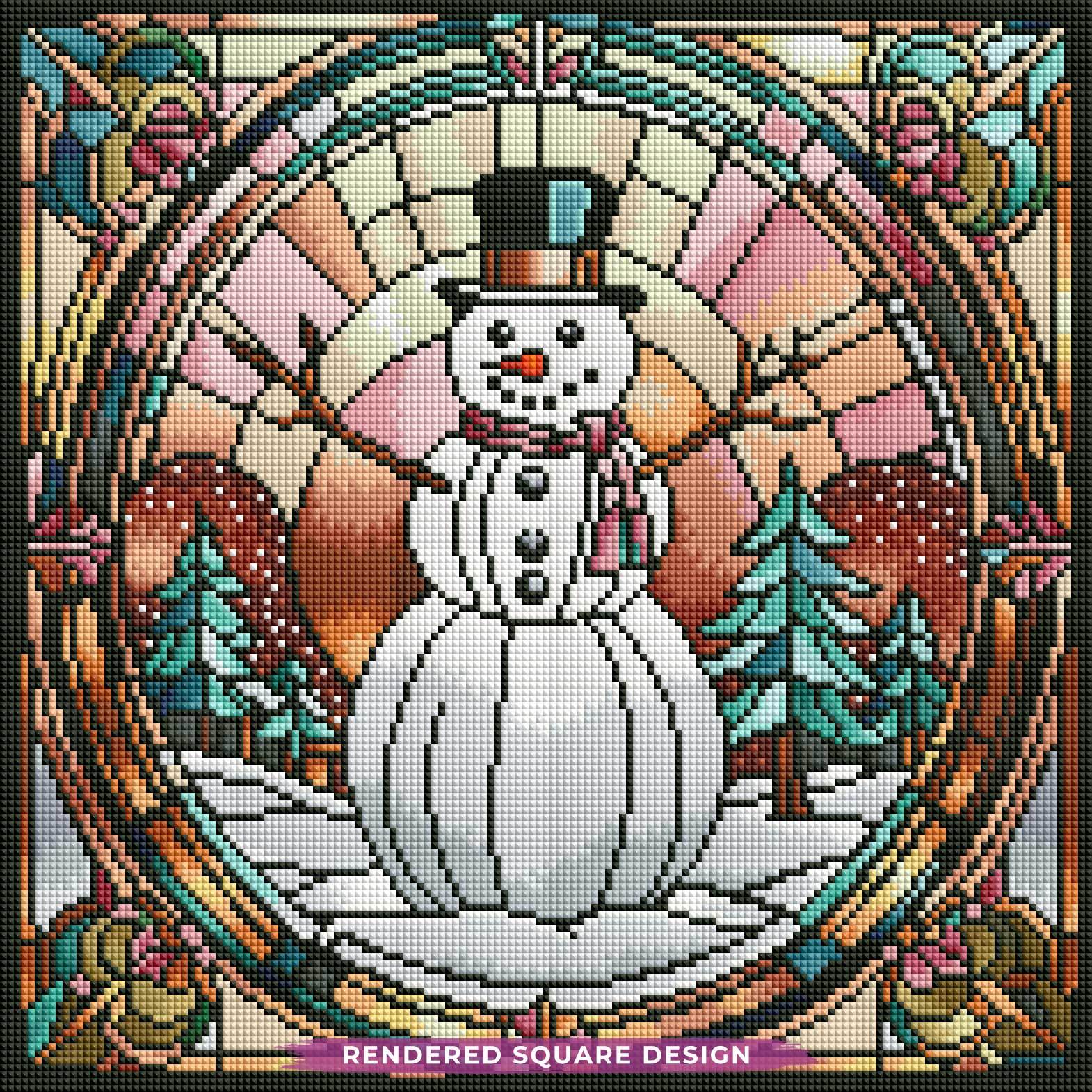 Stained Glass Snowman